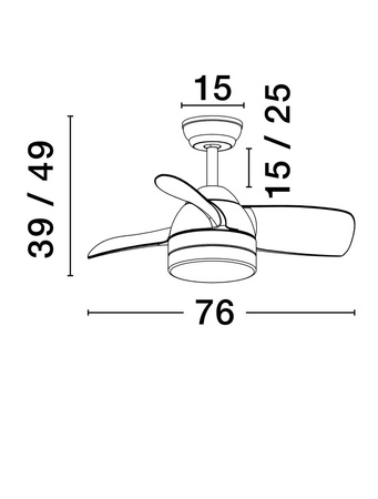 Luces Exclusivas wentylator LED Villazon Ø 76 cm 18W 2190lm 3000-6500K IP20 biały LE44971