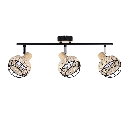 Candellux plafon (reflektorki) Tajga 3xE14 czarno/drewniany 93-12227