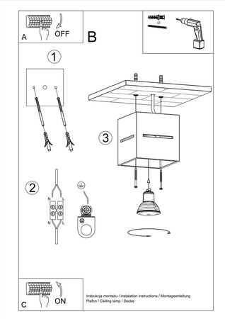 Sollux plafon Loreto G9 szary SL.0208