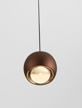 Luces Exclusivas lampa wisząca LED Lima Ø 9,6 cm 13W 922lm 3000K IP20 brązowa LE44281