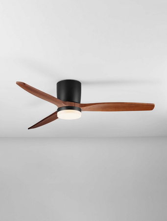 Luces Exclusivas wentylator LED Guarayos 18W 2190lm 3000-6500K IP20 czarno/drewniany LE44965