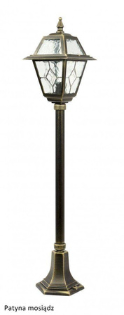 Su-ma lampa stojąca zewnętrzna Witraż E27 czarna/patyna 110cm IP43 K 5002/2/N