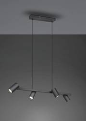 Trio lampa wisząca (reflektorki) Marley 4xGU10 czarna 302400432