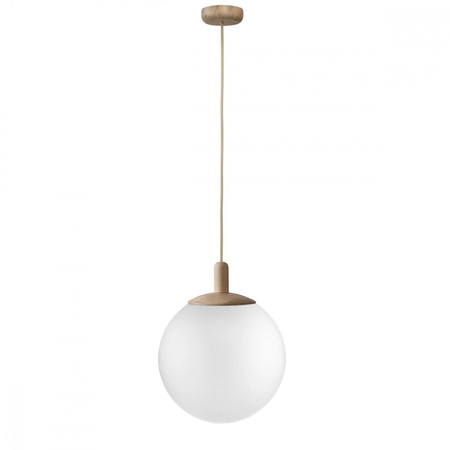 Kaspa lampa wisząca Alur Wood M E27 1x25W dąb/biały 11148119