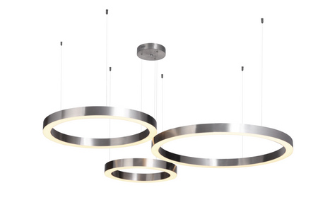 Step Into Design żyrandol  / lampa wisząca LED Circle 93W 8835lm 3000K (+pilot) nikiel 40+60+80cm ST-8848-40+60+80 nickel