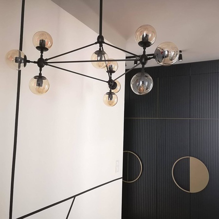 Step Into Design żyrandol / lampa wisząca Astrifero 10 10xE27 czarna ST-9047-10 transparent