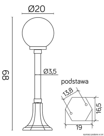 Su-ma lampa stojąca zewnętrzna Kule Classic E27 czarna/patyna 68cm IP43 K 5002/3/KP 200 FU