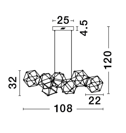 Luces Exclusivas lampa wisząca LED Asis 34W 2711lm 3000K IP20 czarna LE43477