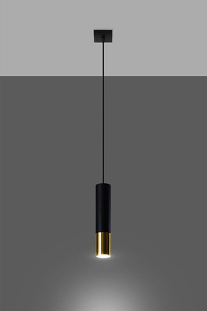 Sollux lampa wisząca Loopez 1 GU10 czarno/złota SL.0952