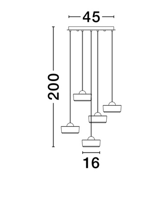 Luces Exclusivas lampa wisząca LED Espinar Ø 45 cm 23W 1554lm 3000K IP20 złota LE44731