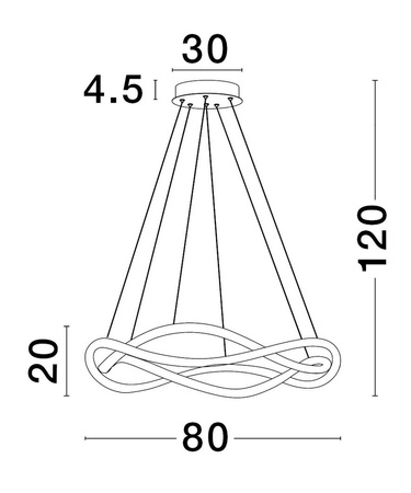 Luces Exclusivas lampa wisząca LED Chapa ściemnialna Ø 80 cm 57W 4276lm 3000K IP20 czarna LE43294