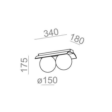 AQForm kinkiet LED Modern Ball 2x(W 755lm 4000K) 16W 1510lm złoty 46971-L940-D0-00-19