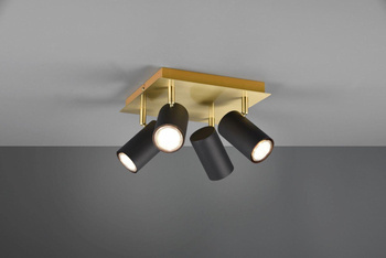 Trio plafon (reflektorki) Marley 4xGU10 czarno/złoty 802430480