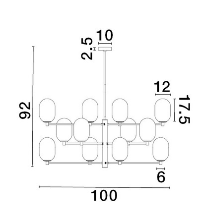 Luces Exclusivas lampa wisząca LED Badesi Ø 100 cm G9 12x5W IP20 złota LE43353