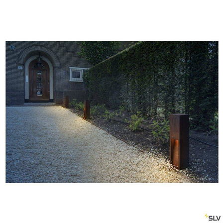 SLV lampa stojąca zewnętrzna LED Rusty 50 Slot 9W 30lm 3000K rdzawa 50cm IP55 233447