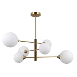 Italux żyrandol / lampa wisząca Evora 6xG9 biało/mosiężna PND-55342-6-HB