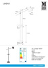 Markslojd lampa podłogowa z półką i USB Linear E14 czarna 144cm 107307
