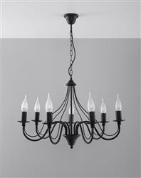 Sollux żyrandol / lampa wisząca Minerwa 7 7xE14 czarna SL.0219