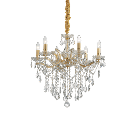 Ideal Lux żyrandol / lampa wisząca Florian 6xE14 złota 035635