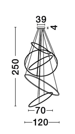 Luces Exclusivas lampa wisząca LED Bano 281W 19670lm 3000K IP20 złota LE43515