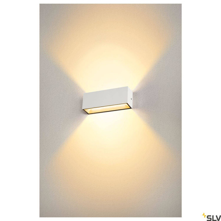 SLV kinkiet zewnętrzny LED Sitra L 24W 2800lm 3000/4000K 105° biały IP44 1005156