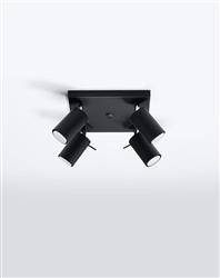 Sollux plafon (reflektorki) Ring 4 4xGU10 czarny SL.0094