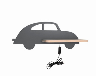 Candellux kinkiet dziecięcy LED z półką IQ Kids Car 5W 250lm 4000K szary z przewodem 21-85061