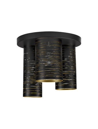 Luces Exclusivas lampa sufitowa LED Barra Ø 30 cm E14 3x5W IP20 czarno/złota LE43435