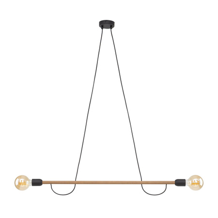 TK Lighting lampa wisząca Helix 2xE27 czarno/drewniana 4948