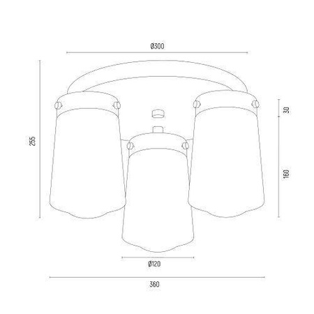 Argon plafon Pasadena 3xE27 mosiężny 6165