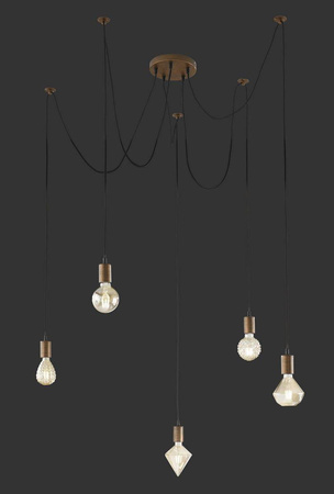 Trio lampa wisząca Cord 5xE27 miedziana 310100562