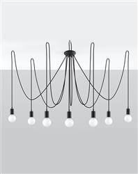 Sollux lampa wisząca Edison 7 7xE27 czarna SL.0372