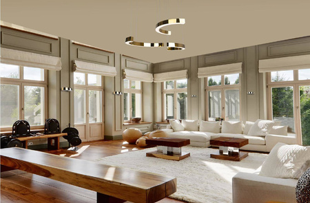 Maxlight lampa wisząca LED Lotus 40W 4000lm 3000K złota P0394D Linia Maxlight Select