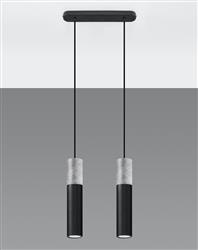 Sollux lampa wisząca Borgio 2 2xGU10 czarno/betonowa SL.0651