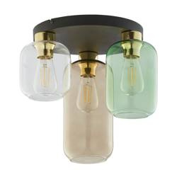 TK Lighting plafon Marco Green 3xE27 czarno/złoty 3318