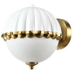 CosmoLight kinkiet Pralines E27 biało/mosiężny W01237WH