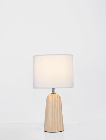 Luces Exclusivas lampa stołowa LED Muzquiz E27 1x12W IP20 wys. 30 cm biało/drewniana LE44297