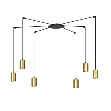 Emibig lampa wisząca Traker 6 6xGU10 czarno/złota 526/6