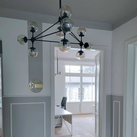 Step Into Design żyrandol / lampa wisząca Astrifero 10 10xE27 czarna ST-9047-10 transparent