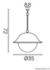 Su-ma lampa wisząca zewnętrzna Prince Max E27 czarna/patyna IP43 K 1018/1/O-BD