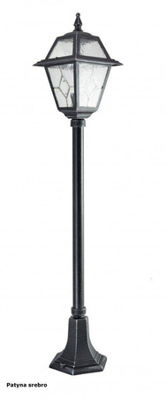 Su-ma lampa stojąca zewnętrzna Witraż E27 czarna/patyna 110cm IP43 K 5002/2/N