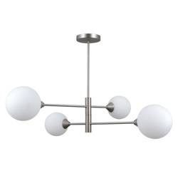 Italux żyrandol / lampa wisząca Evora 4xG9 biała/nikiel PND-55342-4-SN