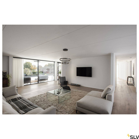 SLV lampa wisząca LED One Double 35W 1270lm 2700/3000K 130° ściemnialna czarna Ø60cm 1004765