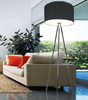 Azzardo lampa podłogowa Finn E27 czarna/chrom 150cm AZ1039