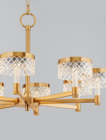 Luces Exclusivas lampa wisząca LED Mineros Ø 80,7 cm 48W 3049lm 3000K IP20 złota LE44586