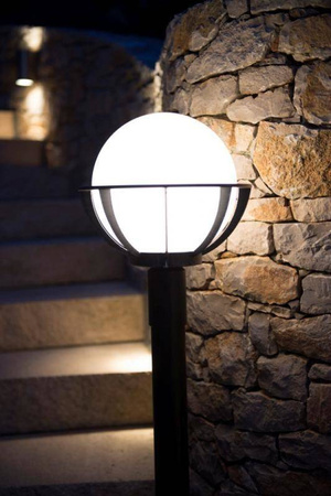 Su-ma lampa stojąca zewnętrzna Kule z koszykiem 250 E27 czarna/patyna 43cm IP43 K 4011/1/KPO 250 FU