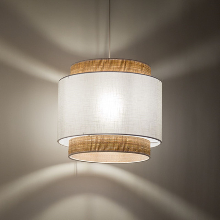 TK Lighting lampa wisząca Boho E27 biało/naturalna 5653