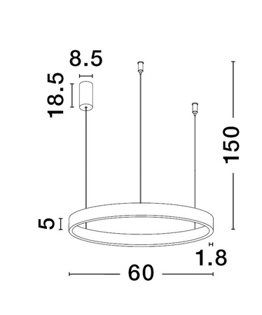 Luces Exclusivas lampa wisząca LED Bari ściemnialna Ø 60 cm 60W 2552lm 3000K IP20 biała LE43255
