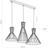 TK Lighting lampa wisząca Sahara 3xE27 czarno/złota 3352