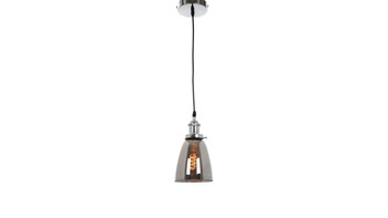 Lumina Deco lampa wisząca Zwis Fabi W1 E27 szara/chrom LDP 6800-1 (CHR+GR)